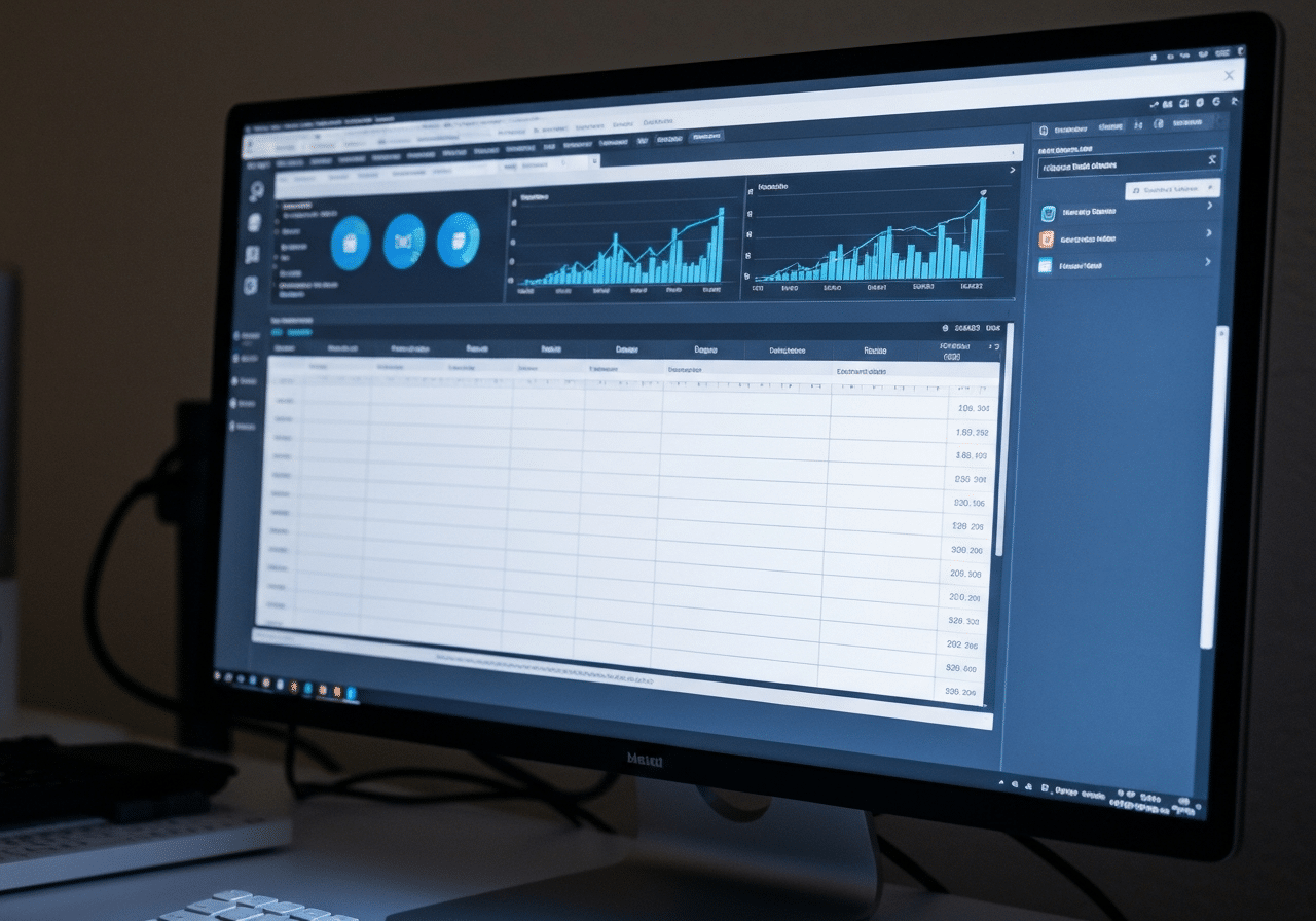 Interface d'analyse SEO sur écran d'ordinateur avec métriques de performance visibles